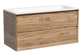 Тумба под раковину Sancos Marmi 2.0 100 подвесная, 2 ящика, дуб чарльстон, MR2.0100ECH - фото, отзывы, цена