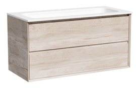 Тумба под раковину Sancos Marmi 2.0 100 подвесная, 2 ящика, дуб галифакс натуральный, MR2.0100EG - фото, отзывы, цена