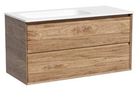Тумба под раковину Sancos Marmi 2.0 100 подвесная, левая, 2 ящика, дуб чарльстон, MR2.0100LECH - фото, отзывы, цена