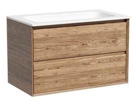 Тумба под раковину Sancos Marmi 2.0 80 подвесная, 2 ящика, дуб чарльстон, MR2.080ECH - фото, отзывы, цена