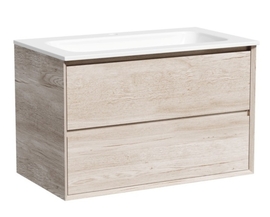 Тумба под раковину Sancos Marmi 2.0 80 подвесная, 2 ящика, дуб галифакс натуральный, MR2.080EG - фото, отзывы, цена