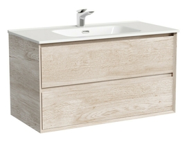 Тумба под раковину Sancos Marmi 2.0 90 подвесная, 2 ящика, дуб галифакс натуральный, MR2.090EG - фото, отзывы, цена