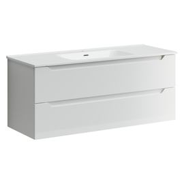 Тумба под раковину Sancos Norma 2.0 120, подвесная, 2 ящика, белый глянец, NR2.120-1W - фото, отзывы, цена