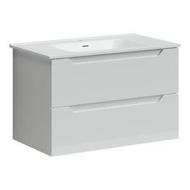 Тумба под раковину Sancos Norma 2.0 80, подвесная, 2 ящика, белый глянец, NR2.080W - фото, отзывы, цена