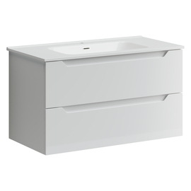 Тумба под раковину Sancos Norma 2.0 90, подвесная, 2 ящика, белый глянец, NR2.090W - фото, отзывы, цена