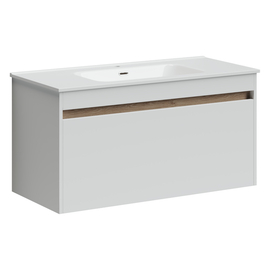 Тумба под раковину Sancos Smart 100 подвесная, 2 ящика, белый глянец, SM100W - фото, отзывы, цена