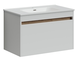 Тумба под раковину Sancos Smart 80 подвесная, 2 ящика, белый глянец, SM80W - фото, отзывы, цена