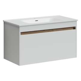 Тумба под раковину Sancos Smart 90 подвесная, 2 ящика, белый глянец, SM90W - фото, отзывы, цена