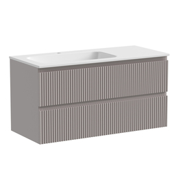 Тумба под раковину Sancos Snob R 100 подвесная, 2 ящика, левая, Doha Soft, SNR100LSM - фото, отзывы, цена
