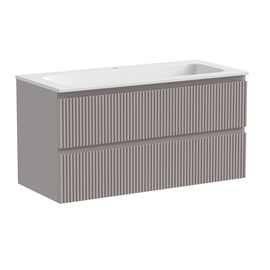 Тумба под раковину Sancos Snob R 100 подвесная, 2 ящика, Doha Soft, SNR100SM - фото, отзывы, цена