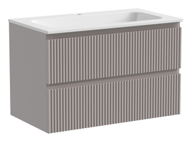 Тумба под раковину Sancos Snob R 80 подвесная, 2 ящика, Doha Soft, SNR80SM - фото, отзывы, цена