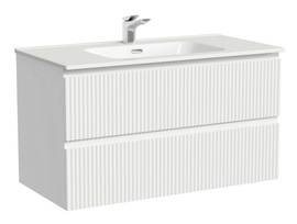 Тумба под раковину Sancos Snob R 90 подвесная, 2 ящика, Bianco, SNR90W - фото, отзывы, цена