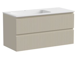 Тумба под раковину Sancos Snob T 100 подвесная, 2 ящика, левая, Beige Soft, SNT100LCE - фото, отзывы, цена