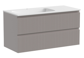 Тумба под раковину Sancos Snob T 100 подвесная, 2 ящика, левая, Doha Soft, SNT100LSM - фото, отзывы, цена