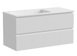 Тумба под раковину Sancos Snob T 100 подвесная, 2 ящика, левая, Bianco, SNT100LW - фото, отзывы, цена