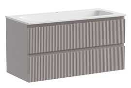 Тумба под раковину Sancos Snob T 100 подвесная, 2 ящика, Doha Soft, SNT100SM - фото, отзывы, цена