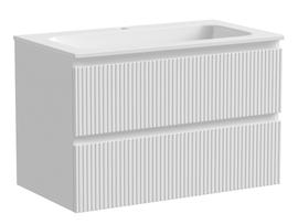 Тумба под раковину Sancos Snob T 80 подвесная, 2 ящика, Bianco, SNT80W - фото, отзывы, цена