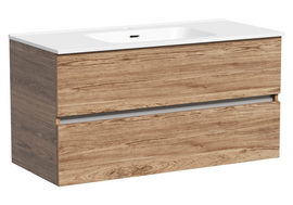 Тумба под раковину Sancos Urban 100 подвесная, 2 ящика, дуб чарльстон, UR100ECH - фото, отзывы, цена