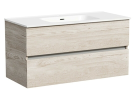 Тумба под раковину Sancos Urban 100 подвесная, 2 ящика, дуб галифакс натуральный, UR100EG - фото, отзывы, цена