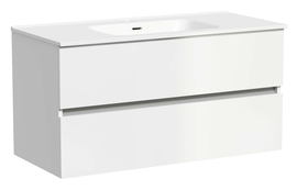 Тумба под раковину Sancos Urban 100 подвесная, 2 ящика, белый глянец, UR100W - фото, отзывы, цена