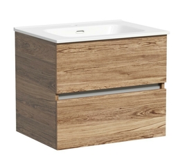 Тумба под раковину Sancos Urban 60 подвесная, 2 ящика, дуб чарльстон, UR60ECH - фото, отзывы, цена