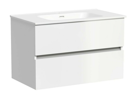 Тумба под раковину Sancos Urban 80 подвесная, 2 ящика, белый глянец, UR80W - фото, отзывы, цена