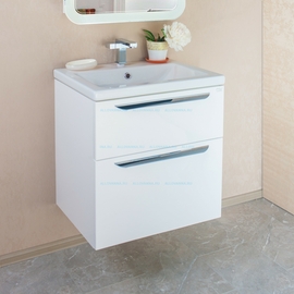 Тумба Alavann Vanda Lux 60 белая с умывальником Como 60 - фото, отзывы, цена