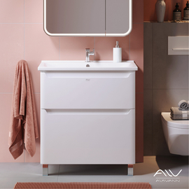 Тумба с раковиной Alavann Lana 80 белая - фото, отзывы, цена