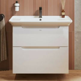 Тумба Alavann Berta 75 с раковиной Kirovit Дуглас 75, белая - фото, отзывы, цена