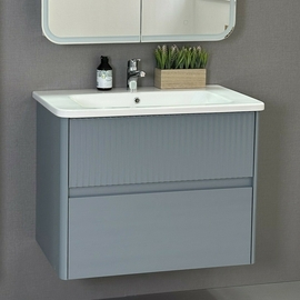 Тумба Alavann Wave 105 с раковиной Sanovit Nikson 105, голубой деним - фото, отзывы, цена