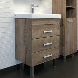 Тумба c раковиной Comforty Никосия 60Н дуб темный - фото, отзывы, цена