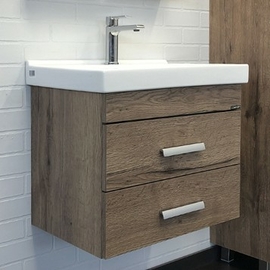 Тумба c раковиной Comforty Никосия 60П дуб темный - фото, отзывы, цена