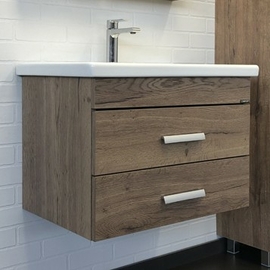 Тумба c раковиной Comforty Никосия 70П дуб темный - фото, отзывы, цена