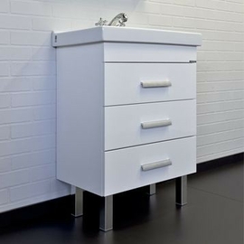 Тумба c раковиной Comforty Никосия 60Н белый глянец - фото, отзывы, цена