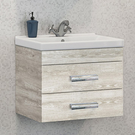 Тумба Comforty Никосия 60П дуб белый с раковиной Fest 60 F01 - фото, отзывы, цена