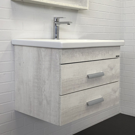 Тумба Comforty Никосия-70П дуб белый с раковиной COMO 70 - фото, отзывы, цена