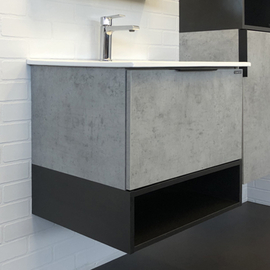 Тумба Comforty Франкфурт-60 бетон светлый с раковиной Comforty 60E - фото, отзывы, цена