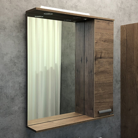 Зеркальный шкаф Comforty Марио-75 дуб темный - фото, отзывы, цена