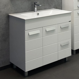 Тумба Comforty Модена М 90 белая с раковиной Quadro 90 - фото, отзывы, цена