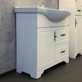 Тумба Comforty Севилья-85 слоновая кость с раковиной Сенеж 87 - фото, отзывы, цена