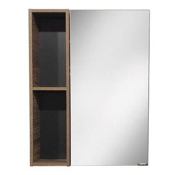 Зеркальный шкаф Comforty Штутгарт-60 дуб тёмно-коричневый - фото, отзывы, цена
