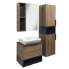 Тумба Comforty Штутгарт-60 дуб тёмно-коричневый с черной столешницей c раковиной COMFORTY 9055RA-50 - фото, отзывы, цена