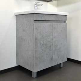 Тумба напольная Comforty Осло-70НД бетон светлый с раковиной COMO 70 - фото, отзывы, цена