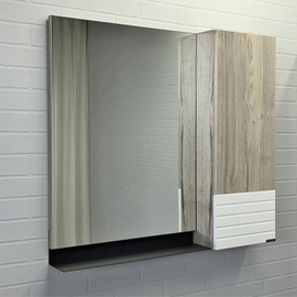 Зеркальный шкаф Comforty Страсбург-90 дуб дымчатый - фото, отзывы, цена