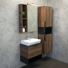 Тумба Comforty Штутгарт-60 дуб тёмно-коричневый с черной столешницей c раковиной COMFORTY 9055RA-50 - фото, отзывы, цена