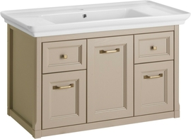 Тумба ASB-Woodline Толедо 105 с раковиной Kirovit Дуглас 105 подвесная, капучино - фото, отзывы, цена