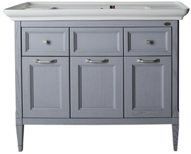 Тумба ASB-Woodline Гранда 105 Grigio с раковиной Kirovit Дуглас 105 напольная, серая - фото, отзывы, цена