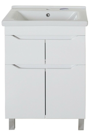 Тумба ASB-Mebel Бари 60-2.2 с раковиной Santek Миранда 60, напольная - фото, отзывы, цена