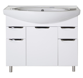 Тумба ASB-Mebel Мессина 100 с раковиной Santek Энигма 100 напольная - фото, отзывы, цена