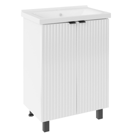 Тумба ASB-Mebel Дора 60 с раковиной Santek Миранда 60 напольная, белая - фото, отзывы, цена